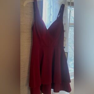 City Studio Strapless Burgundy Dress